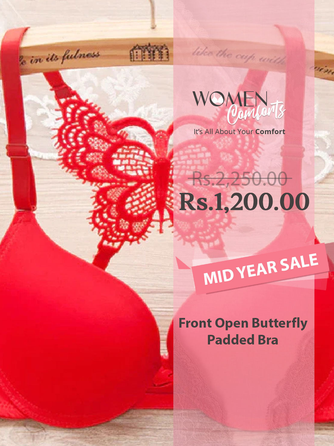 Front Open Butterfly Padded Bra
