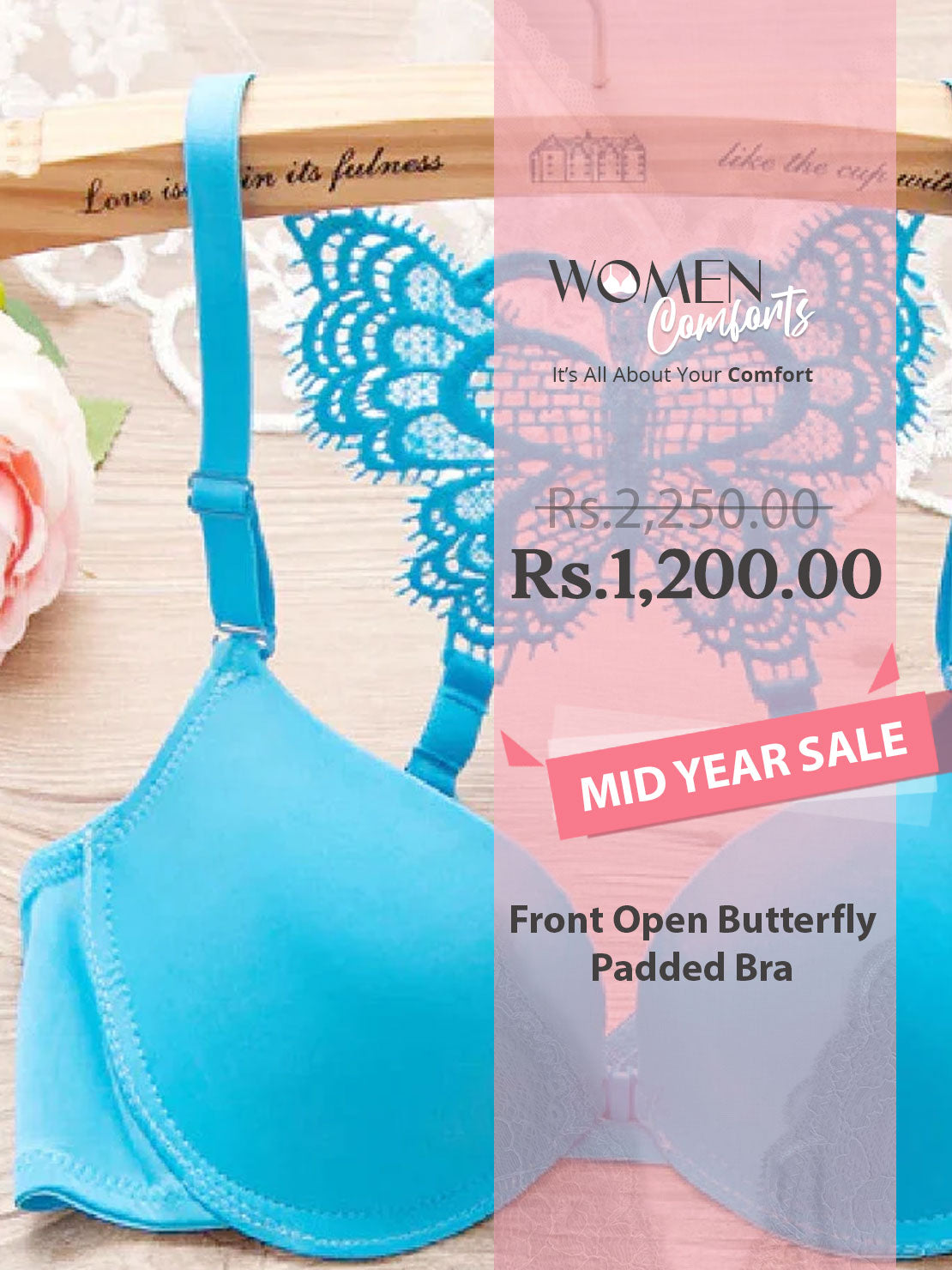 Front Open Butterfly Padded Bra