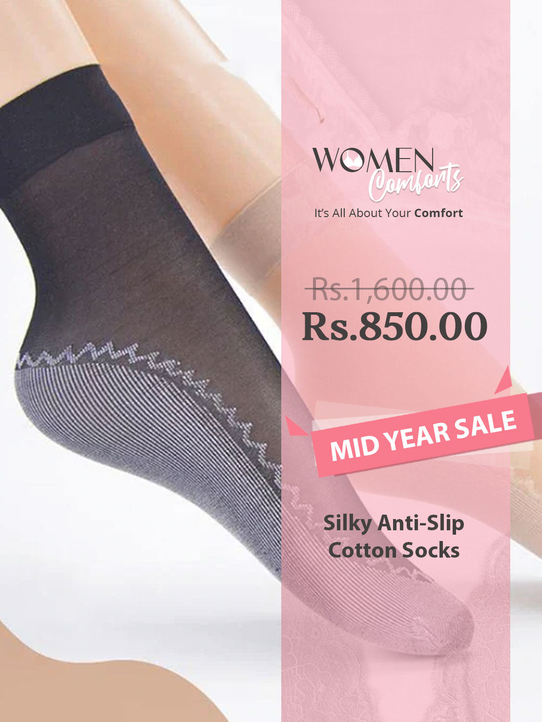 Silky Anti-Slip Cotton Socks（5 Pairs）