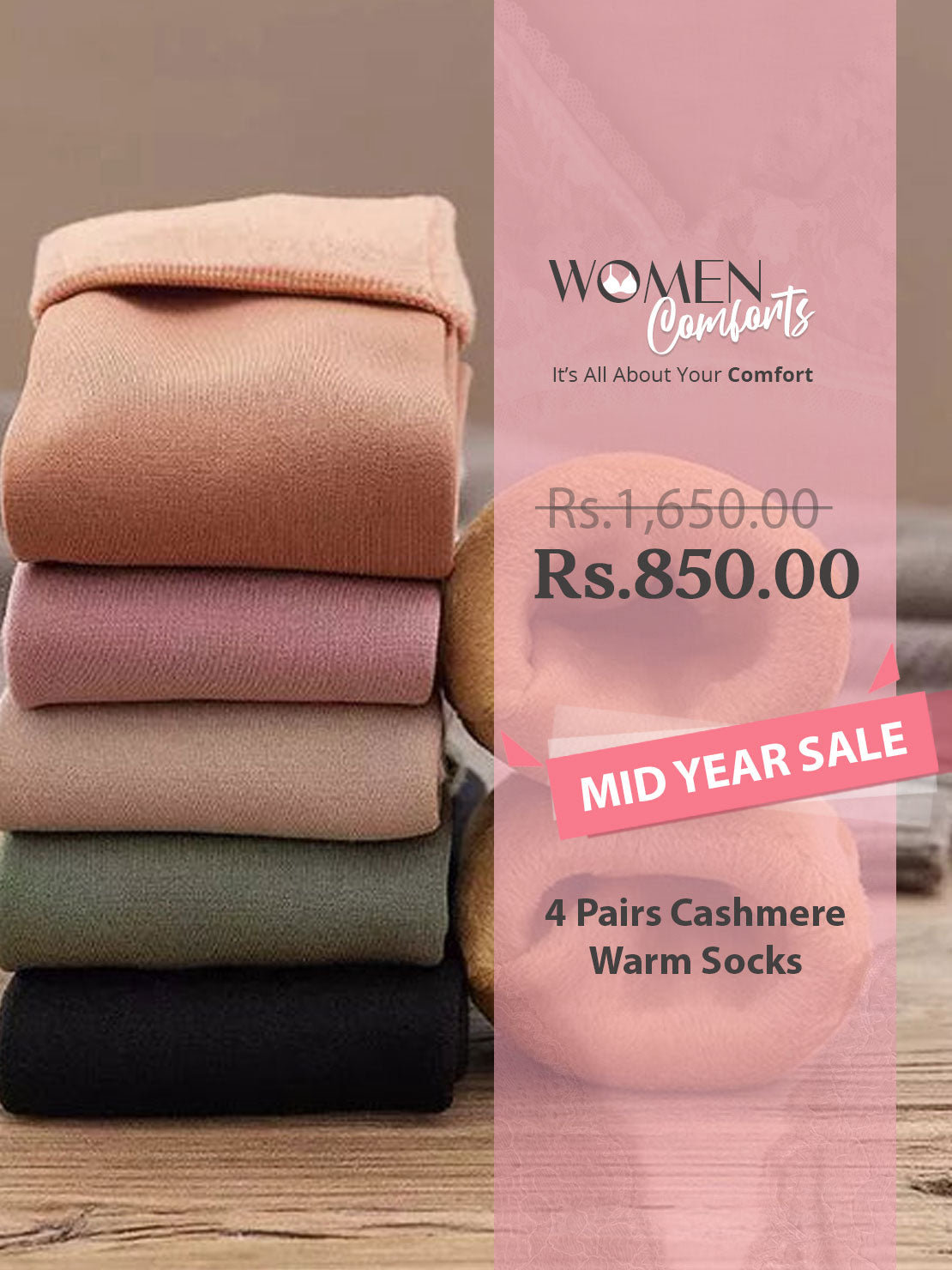 4 Pairs Cashmere Warm Socks