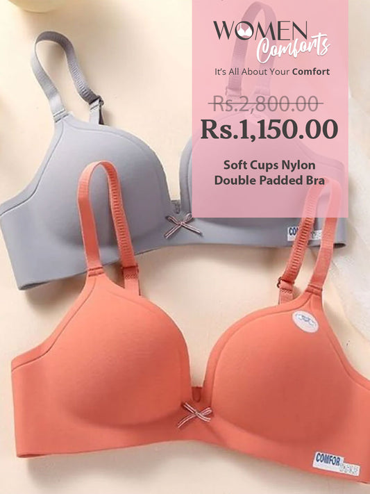 Soft Cups Nylon Double Padded Bra