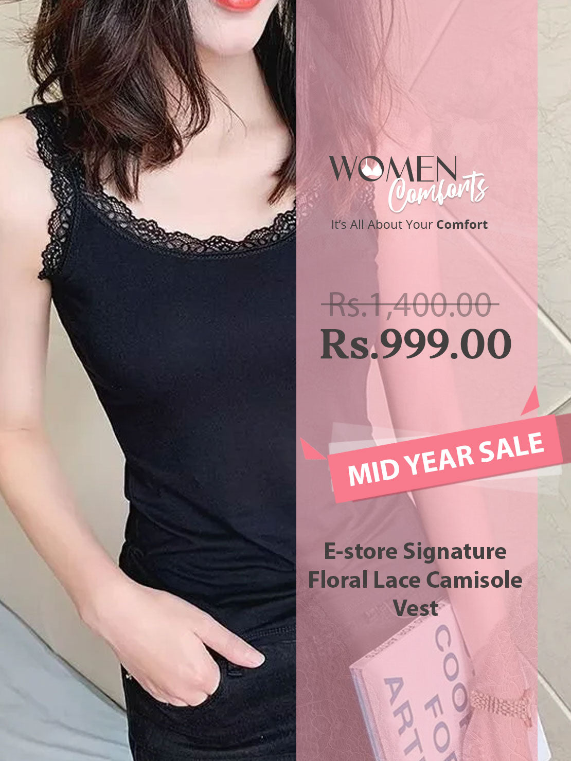 E-store Signature Floral Lace Camisole Vest