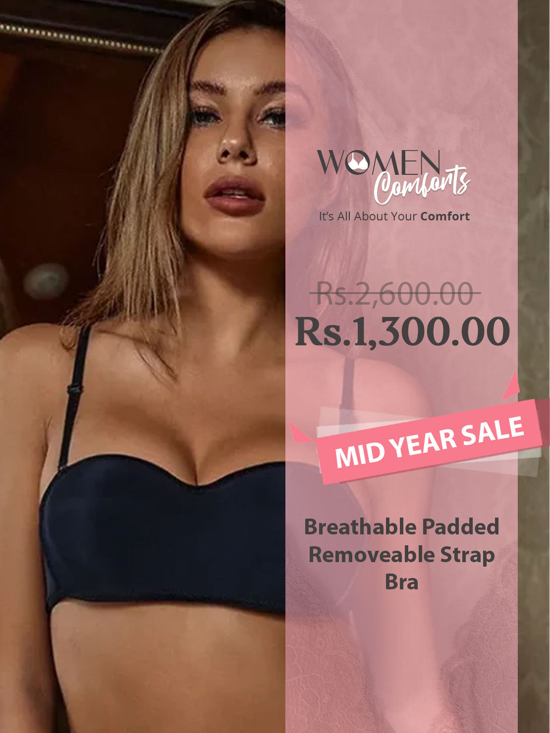 Breathable Padded Removeable Strap Bra - 427