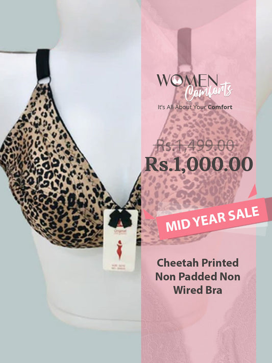 Cheetah Printed Non Padded Non Wired Bra