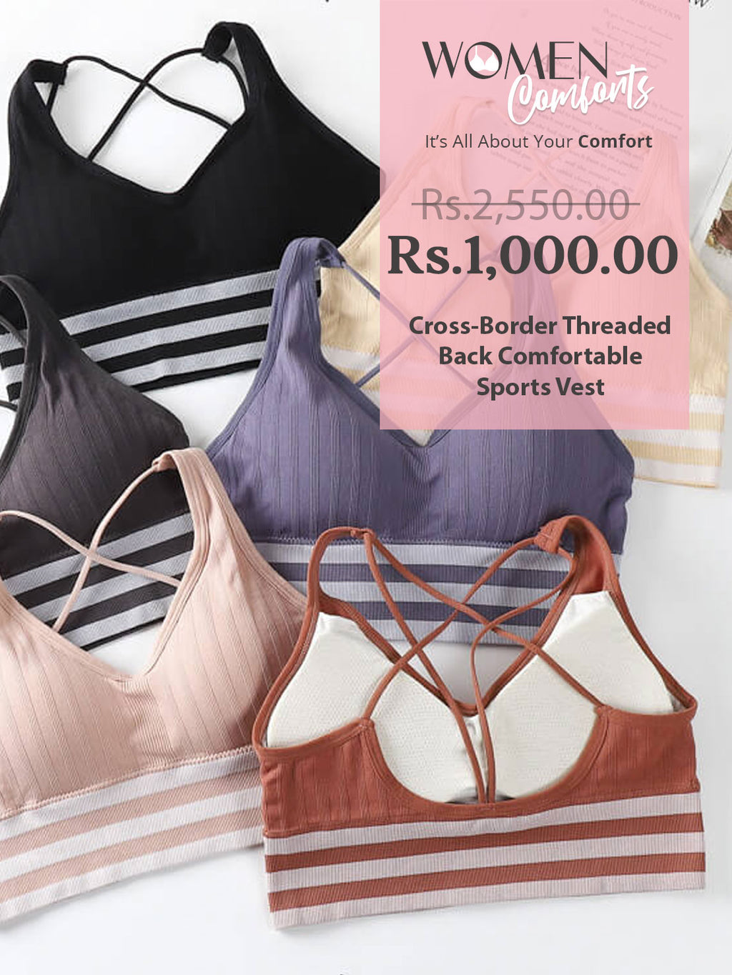 Cross-Border Threaded Back Comfortable Sports Vest