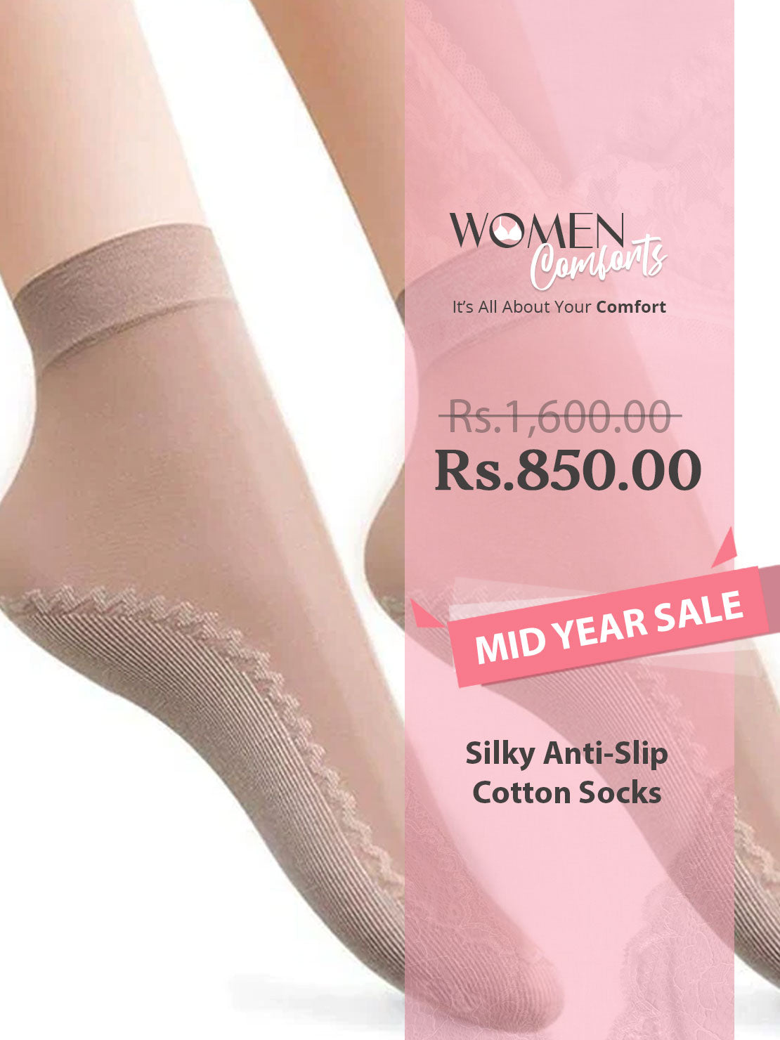 Silky Anti-Slip Cotton Socks（5 Pairs）