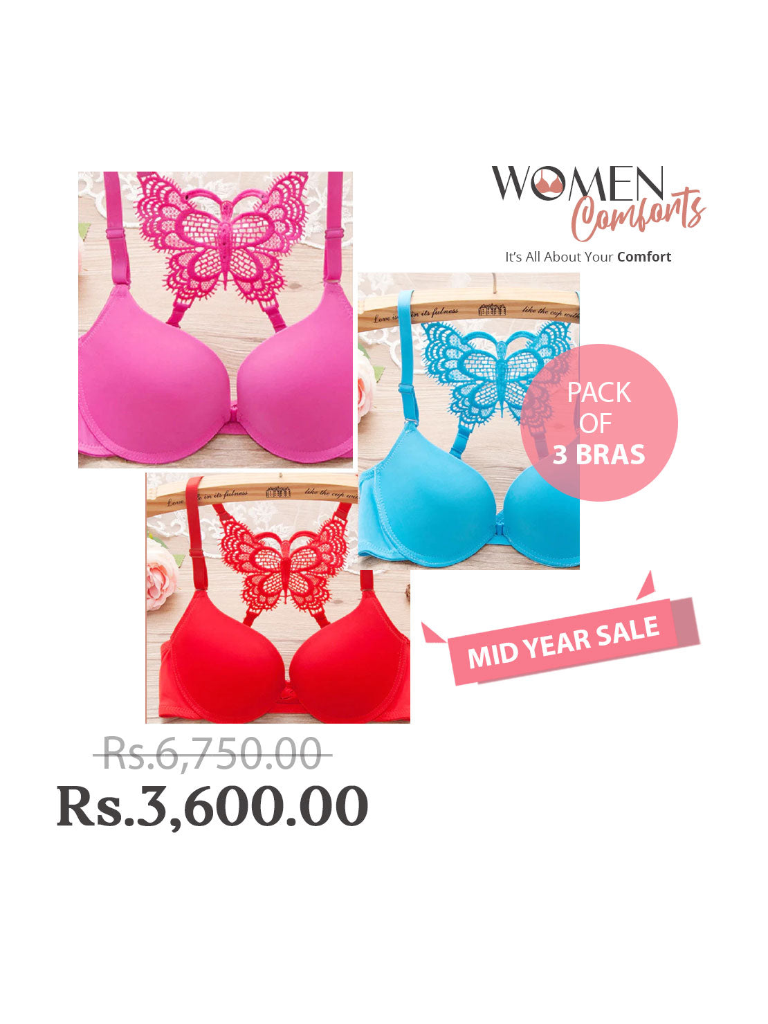 Front Open Butterfly Padded Bra