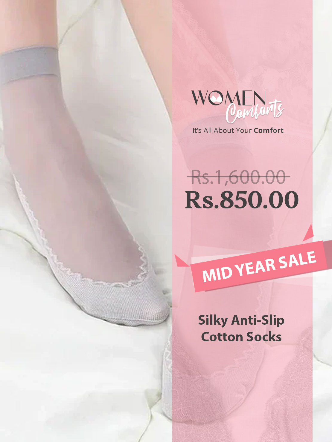 Silky Anti-Slip Cotton Socks（5 Pairs）