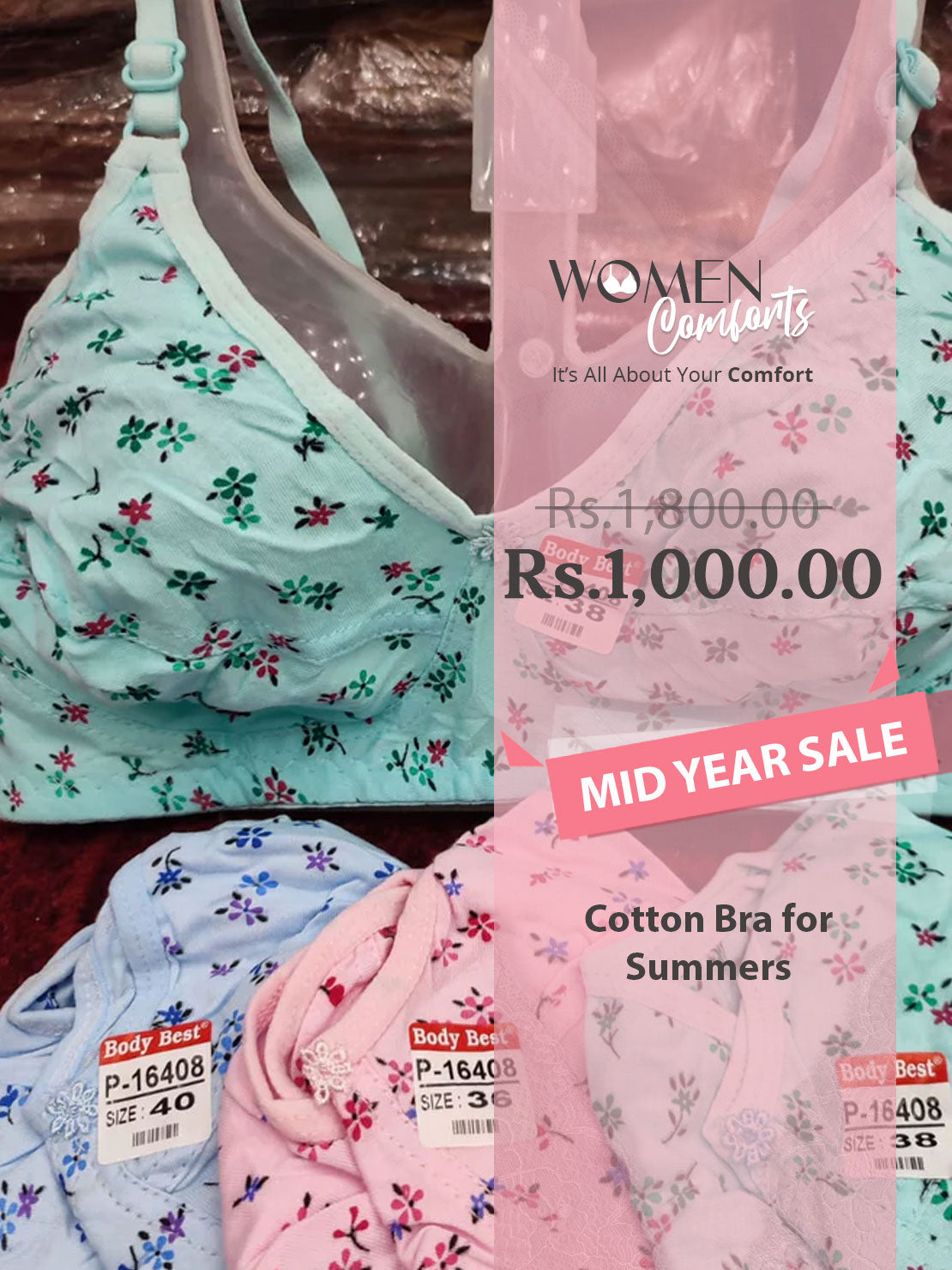 Cotton Bra for Summers