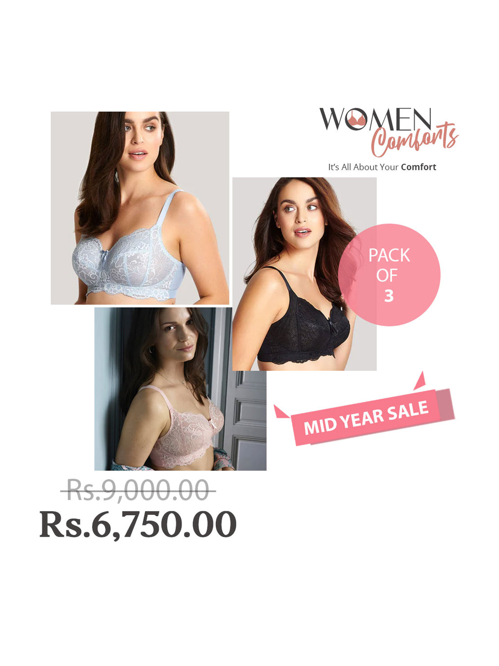 Andorra Soft Blush Push Up Bra - 5077