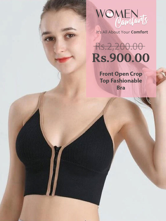 Front Open Crop Top Fashionable Bra