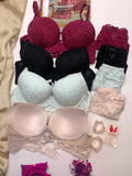 Bridal Lace Pattern Padded Pushup Wire Bra & Matching Underwear (001)