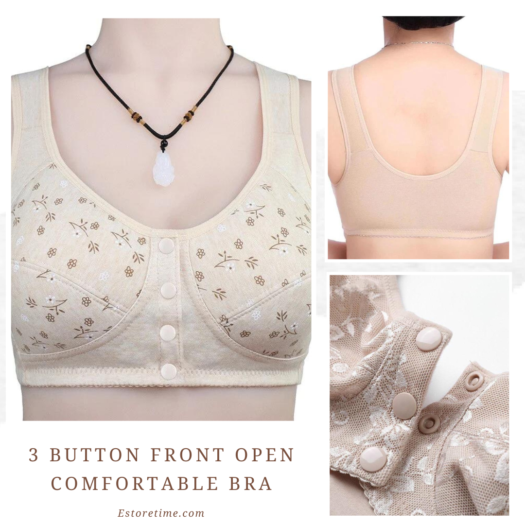 4 Button Front Open Bra
