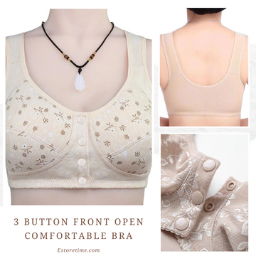 4 Button Front Open Bra