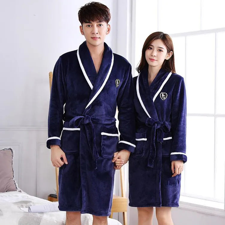 Couple Soft Flannel  Kimono Robe - Sleepwear E500