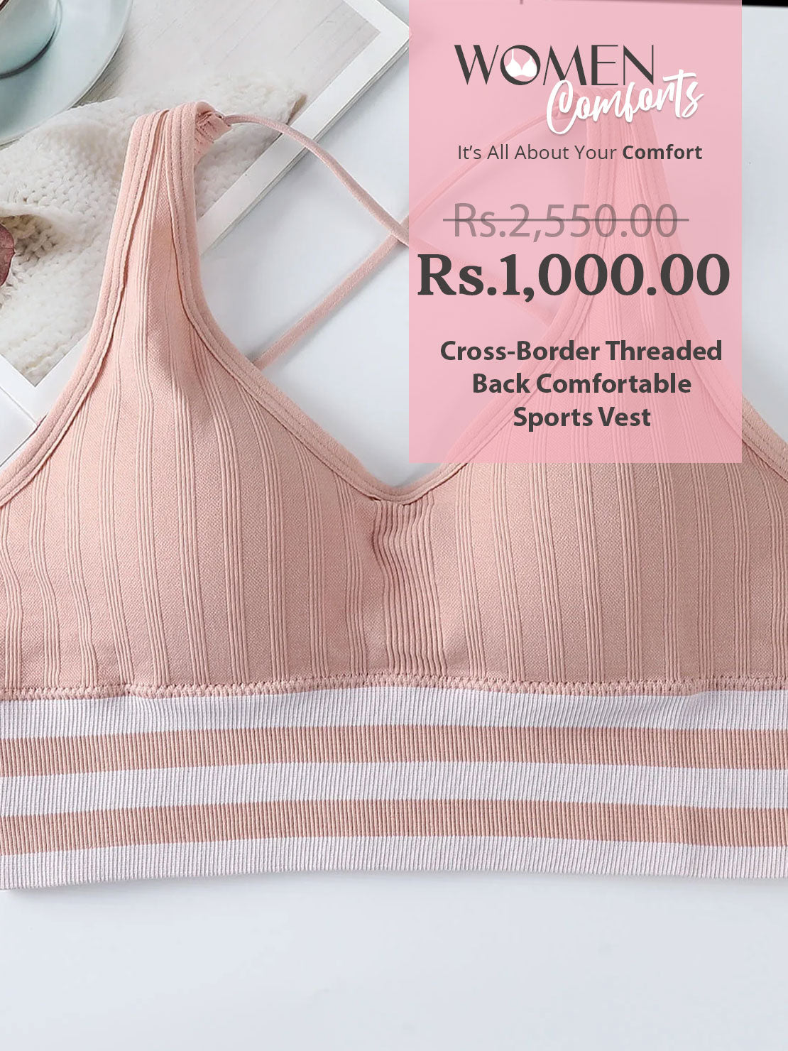 Cross-Border Threaded Back Comfortable Sports Vest