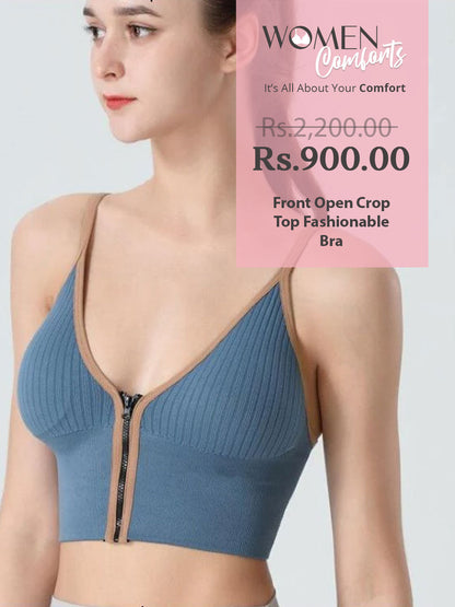 Front Open Crop Top Fashionable Bra