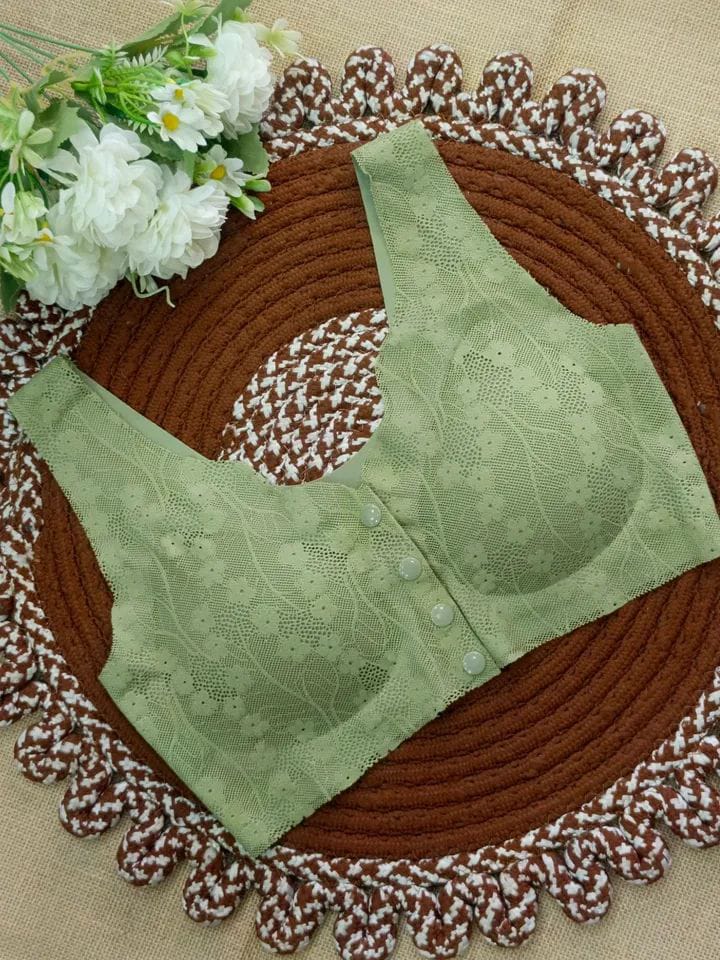 Front Closure Lace Comfort Bra | Wireless Push-Up Bra Free Size