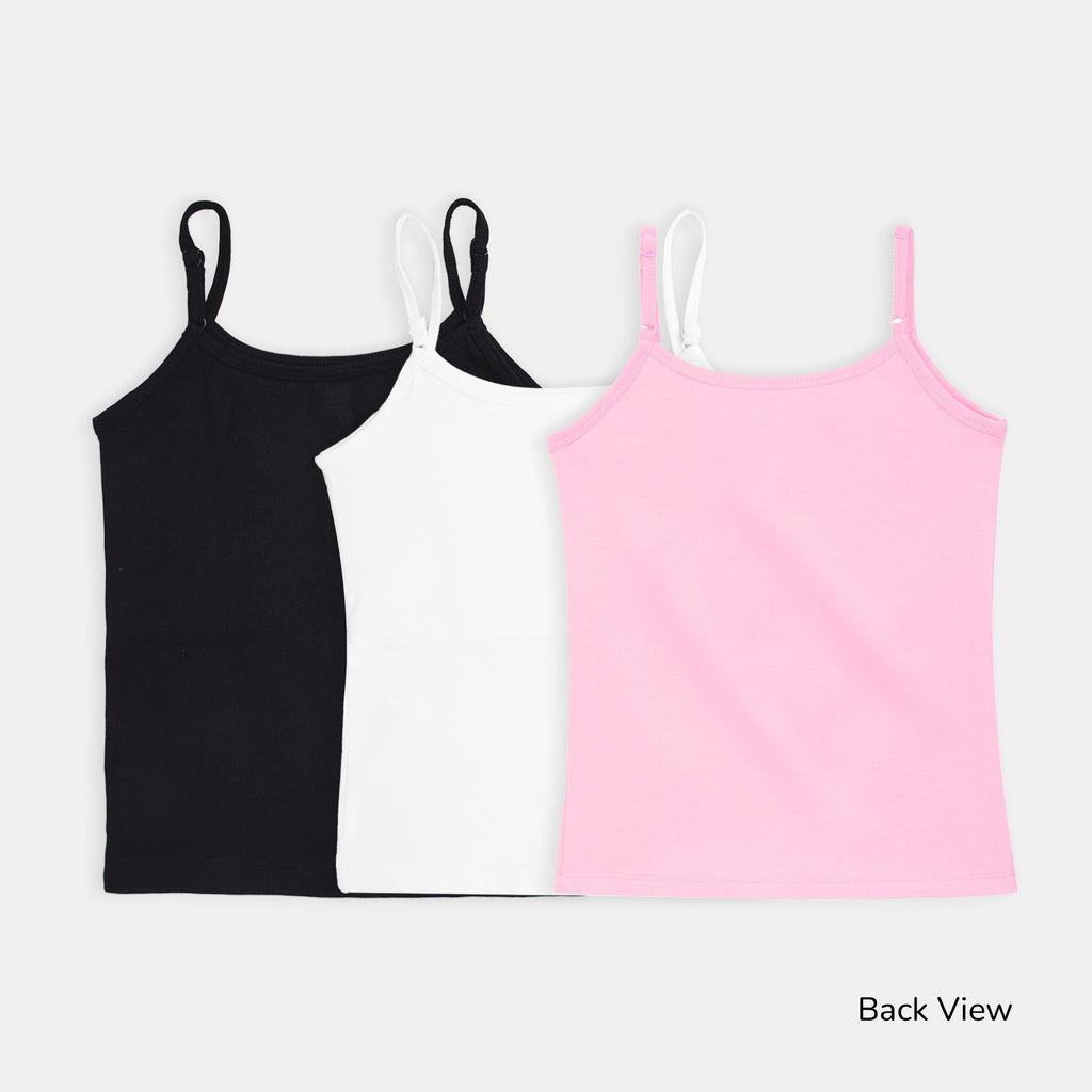 Pink, Black & White 3-Pack cotton  Camsioles