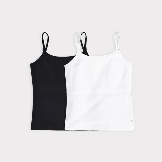 Monochrome 2-pack Padded Camisoles Black and White