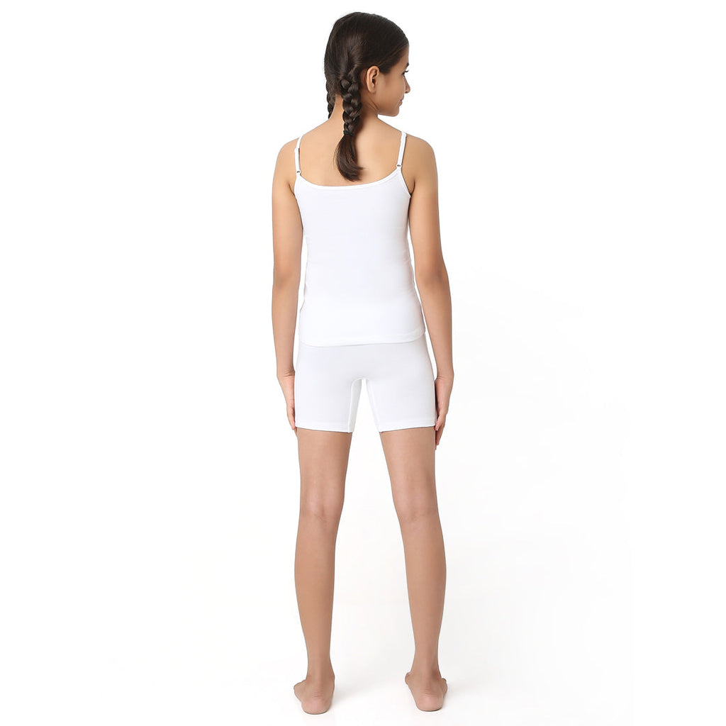 White Inner Shorts & cotton Camisole Set