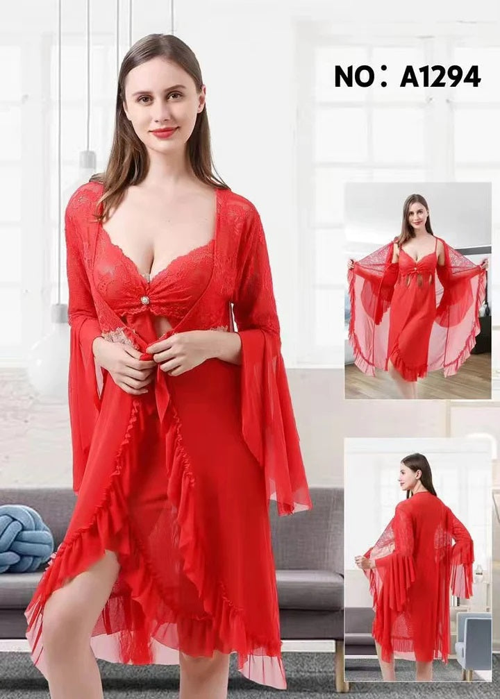 2PC Short Net Nighwear - 4014