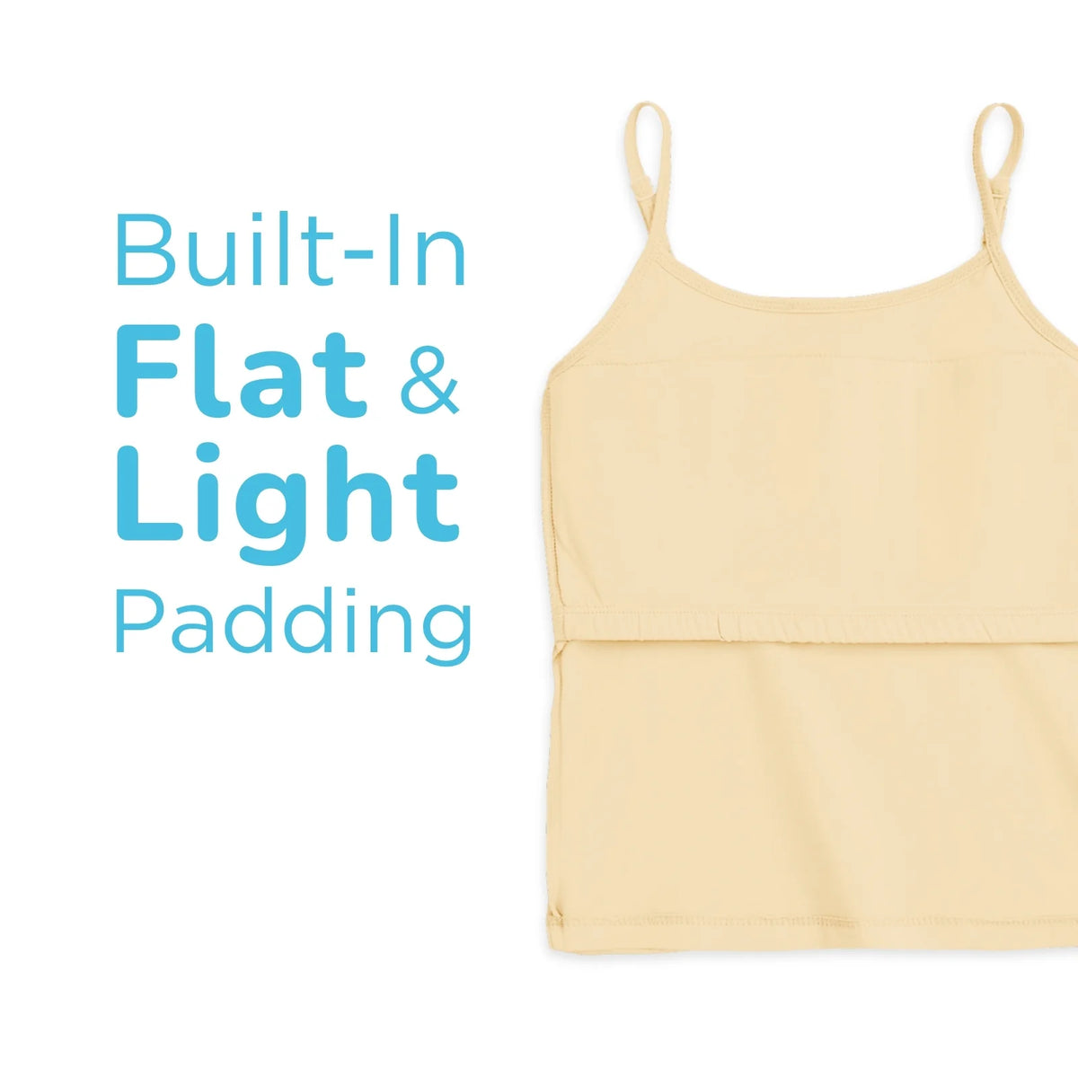 Girls' Padded Camisole – White, Black & Skin
