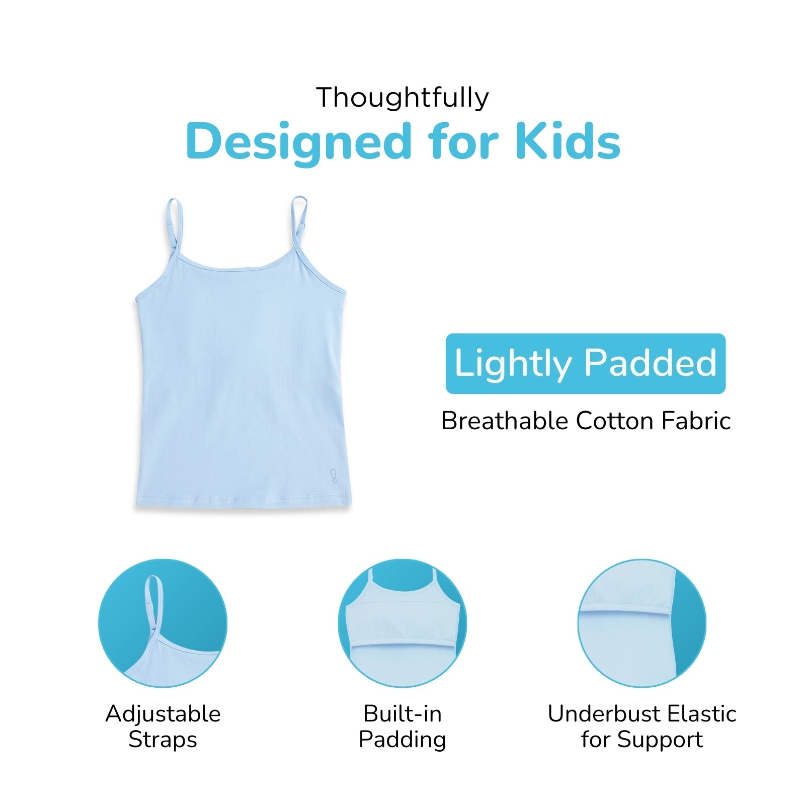 Blue Padded Camisoles