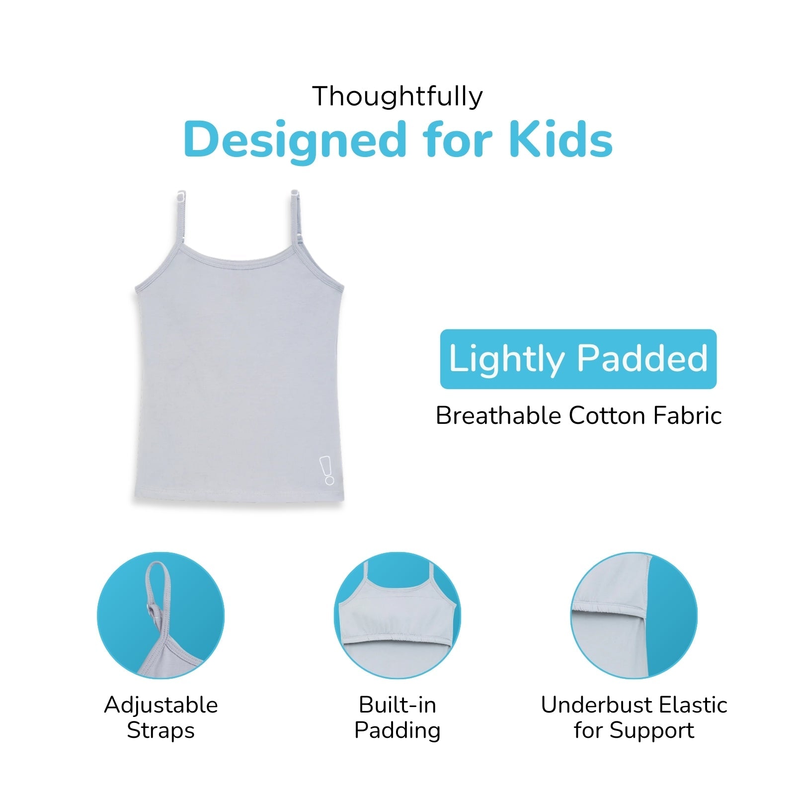 Steel Grey Padded Camisoles