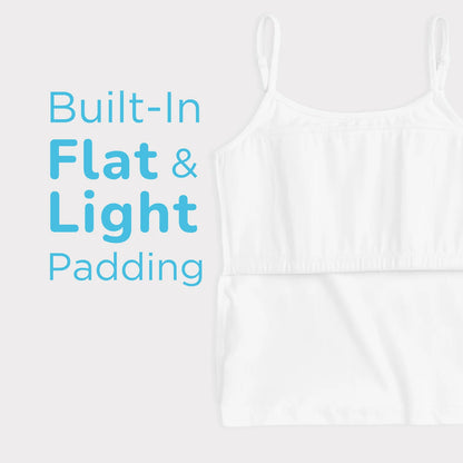 Girls' Padded Camisole – White, Black & Skin