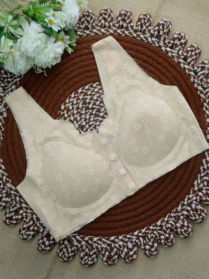 Front Closure Lace Comfort Bra | Wireless Push-Up Bra Free Size