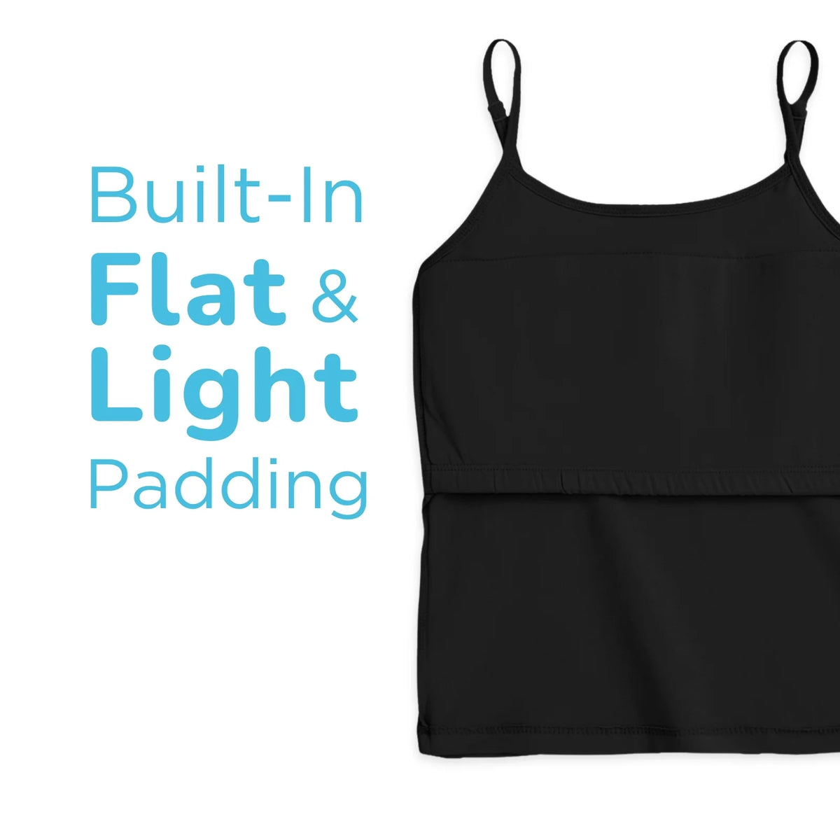 Girls' Padded Camisole – White, Black & Skin